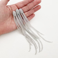 Leurre souple lumineux en forme de pieuvre, lot de 3, sans hameçons, pour la pêche au bar en mer, en bateau, matériel synthétique