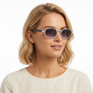 Lunettes de soleil ovales élégantes à monture intégrale pour femmes, protection UV400, style décontracté, mode adulte - Product Image 1