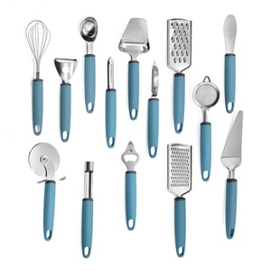 Ensemble d'ustensiles de cuisine en acier inoxydable 14 pièces, fouet, roulette à pizza, accessoires de cuisine - Product Image 1