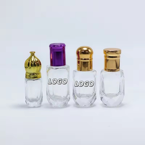 Botella de Vidrio para Perfume Attar, Forma Octogonal, Botella de Vidrio para Aceite Esencial de Oud Árabe con Rodillo de Vidrio - Product Image 1