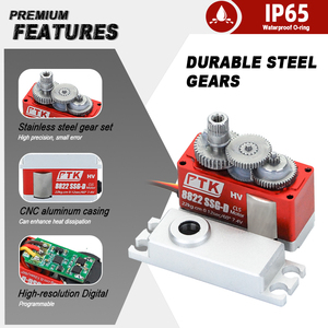 PTK 8822 SSG-D 22kg <span class=keywords><strong>Servo</strong></span> <span class=keywords><strong>Motor</strong></span> Digital de Alta Velocidade com Dentes de Aço Metálico 25g para FPV de Asa Fixa de Tamanho Médio Unissex 14 Anos ou Mais - Product Image 4