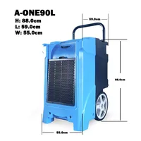 Déshumidificateur portable AONE-90L électronique, capacité de 90 L/jour, arrêt automatique, fonctionnement silencieux, couverture de 1500 pieds carrés pour les sous-sols
