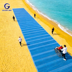 Tapis de plage antidérapant en feutre filtrant 100 % polyester de bonne qualité, sans obstacle, pour fauteuil roulant, avec filtre à liquide - Product Image 1