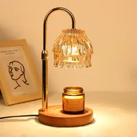 Lampe chauffe-bougie à intensité variable avec minuterie, luminosité réglable, construction métallique écologique, pour usage domestique et aromathérapie