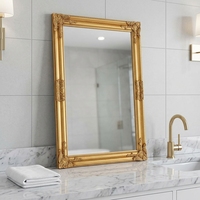Miroir mural TRAHOME 24"x36" en bois, style baroque doré vintage, design antique orné pour entrée, salon, cheminée, couloir