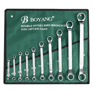 Double-Ended Open End Wrench <b>Set</b> Metric Chromium Vanadium Steel Chrome Plated Industrial Grade <b>Tools</b> - Product Image 4