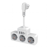 Multiprise verticale 15A IP44 avec protection contre les surtensions, 3 ports USB Type C à charge rapide, conception tour, câble d'extension SDK