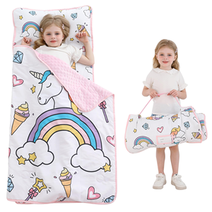 Saco de Dormir de Unicornio con Nombre Personalizado, con Almohada y Manta, Tapete de Siesta Personalizado para Niñas - Product Image 1