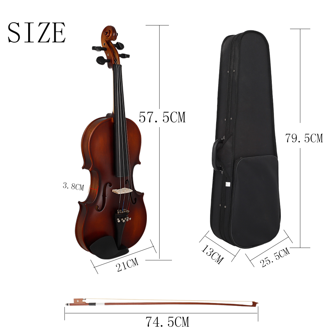 Aston Villa AV-590 Matte Violin - Professional & Hand-made