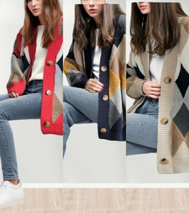 Cardigan en maille ample à manches longues, style décontracté, boutonnage simple, tendance - Product Image 3