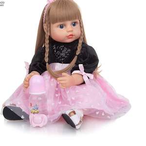 55 CM Simulation <span class=keywords><strong>Biberon</strong></span> Réaliste Mignon Doux Silicone Réaliste Reborn Poupée Jouet pour Enfants - Product Image 3