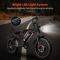 Vélo de montagne électrique à pneus larges 250W à prix abordable, entrepôt US/UE, longue autonomie, 17.5Ah 48V, vélos électriques pour adultes