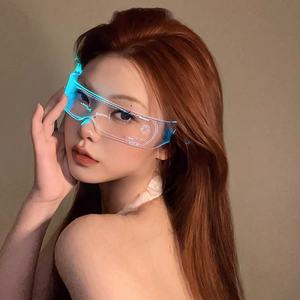 Kacamata Laser pesta dengan layar Rave wanita Custom Up Light 3D Laser bercahaya pesta Neon Promosi kacamata Remote control - Product Image 1