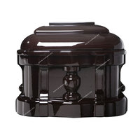 9801 luxueux cercueil en bois d'acajou avec matériel plaqué or et doublure en satin, design européen