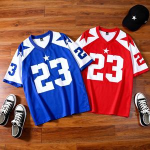 Camiseta de malla unisex de poliéster 100% de 200 g/m² de peso pesado, corte holgado, hombros caídos, manga corta, estilo oversize, novedad 2026 - Product Image 1