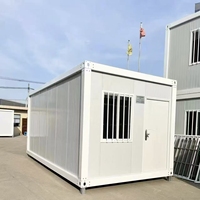 Maison conteneur extensible à double aile de 20 pieds, panneaux sandwich isolés, modulaire préfabriqué, portable, pour bureau de chantier