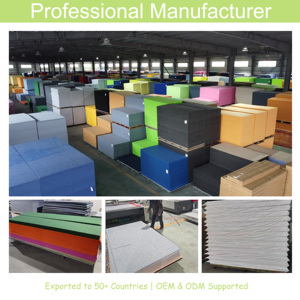 Paneles Acústicos de Fibra de Poliéster Qinsound de 9/12 mm de Espesor, Paneles de <span class=keywords><strong>Aislamiento</strong></span> Acústico Ecológicos para Oficina y <span class=keywords><strong>Auditorio</strong></span> - Product Image 4