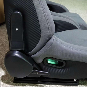 Asiento Universal <span class=keywords><strong>de</strong></span> Coche Modificado con Tela <span class=keywords><strong>de</strong></span> Ante Negro PVC y Tira <span class=keywords><strong>de</strong></span> Carbono Roja para Carreras - Product Image 3