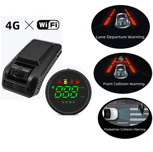 Location de <span class=keywords><strong>voiture</strong></span> Caméra de tableau de bord ADAS à double objectif 4G avec indicateur de vitesse à affichage tête haute AI HUD - Product Image 3