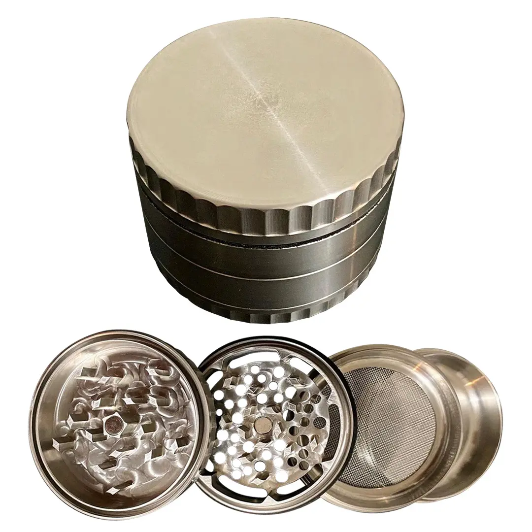 Custom All Stainless Steel Material Herb Grinder heavy weight 4 layout and new design custom smoking products