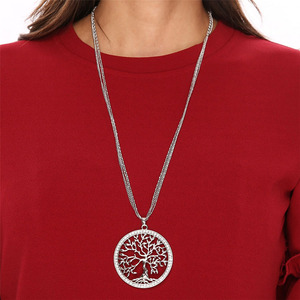 Collier arbre de vie à la mode exquis, meilleure vente, collier creux en forme d'arbre, accessoires de chaîne de pull en métal - Product Image 6