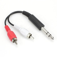 Cable RCA Macho a Macho de 6.35mm con Recubrimiento Dorado y Blindaje de Lámina para Reproductor de DVD, Altavoz de Audio Hi-Fi y Amplificador, Longitud Personalizada