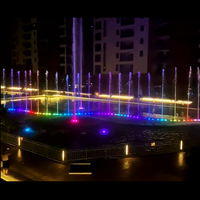 Fontaine sous-marine LED de luxe personnalisée en acier inoxydable, design moderne pour piscine extérieure commerciale, spectacle aquatique musical dansant