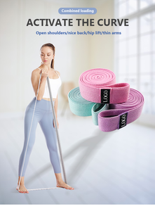 High <strong>Quality</strong> <strong>Elastic</strong> Fit <strong>Loop</strong> Arm Pull-Up Gym Bands Stretch customized logo Fitness Exercise band long yoga strap - Product Image 3