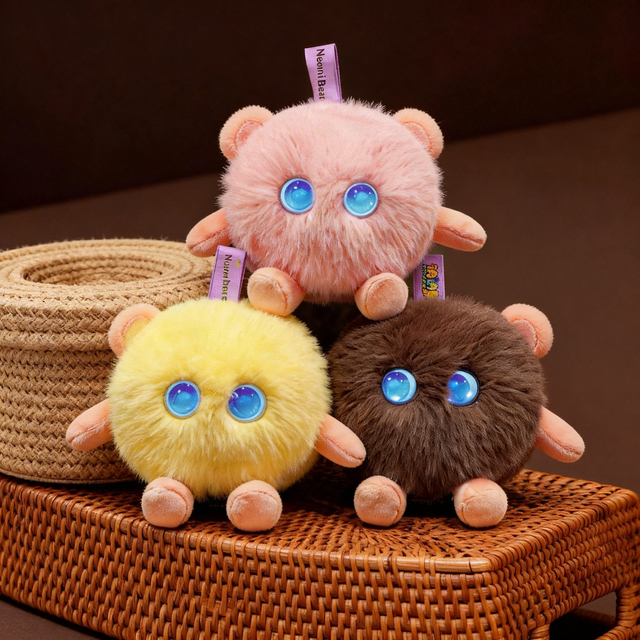 RG-AI-FZ2 AI Toy Robot Fuzzy Ball Plush Companion with Expressive LED Eyes
