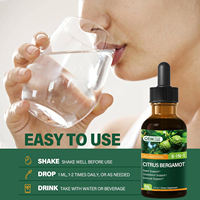 OEM 6 en 1 Gouttes de Citron Bergamote, Complément d'Extrait de Citron Bergamote avec Extrait de Pépins de Raisin et d'Ail pour la Santé Cardiaque et Immunitaire