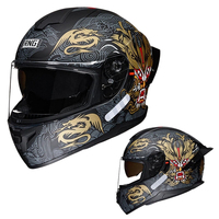 Casque de moto intégral certifié DOT en ABS, absorbant les chocs, résistant à l'eau, respirant, coupe-vent, avec double visière, unisexe