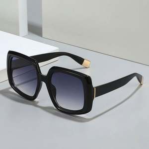 Lunettes de soleil vintage surdimensionnées punk 2025 personnalisables avec logo, protection UV400, verres dégradés colorés, pour hommes et femmes - Product Image 1