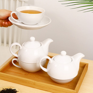Tùy chỉnh thiết kế mới hiện đại nhà hàng ấm trà tách trà cưới trắng gốm Tea <span class=keywords><strong>Set</strong></span> cho một - Product Image 3