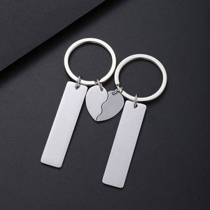 Factory Stainless Steel Fashionable Metal Keychain Heart Carving Laser Color Printing Blank Material Suitable for <b>Couples</b> to Use - Product Image 3