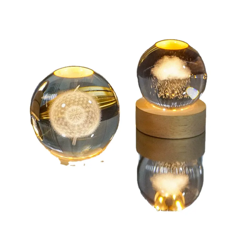 Bola de cristal acrílico transparente, grabado 3d, 40mm