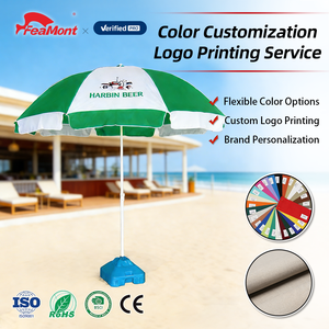 Пляжный зонт FEAMONT с индивидуальным принтом и водоотталкивающей тканью для максимальной видимости бренда на пляже - Product Image 1