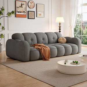 Divano a 3 Posti di Ultima Generazione, Design Moderno, Tessuto Morbido di Alta Qualità, Stile Minimalista Color Crema, Set Divano <span class=keywords><strong>Beige</strong></span> per Uso Domestico - Product Image 5