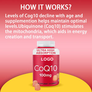 Gomitas de CoQ10 con Logotipo Personalizado, Vitaminas Vegetarianas de Alta Absorción, 100 mg, Antioxidante Natural, Suplemento Dietético, Mejora la Inmunidad, GMP - Product Image 5