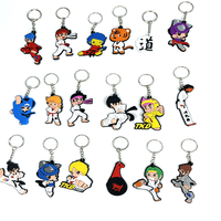 Porte-clés Offre Spéciale personnalisé mini arts martiaux taekwondo karaté Judo personnages de dessins animés porte-clés