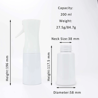 Bouteille de pulvérisation continue personnalisée en forme de cylindre, 300 ml, en plastique PET recyclable, atomiseur à fine brume, pour salon de coiffure, coiffage professionnel