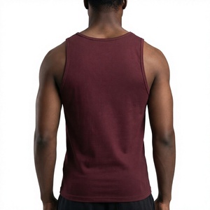 Women's <b>Maroon</b> 100% Cotton Breathable Sporty Geometric Knitted Tank <b>Top</b> O-Neck Regular Length Sleeveless Front Logo - Product Image 6