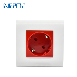 Nhà máy cung cấp 45*45 Đức Loại ổ cắm điện mô-đun 250V 16A duy nhất Schuko ổ cắm với faceplate 86*86 Màu Đỏ - Product Image 5