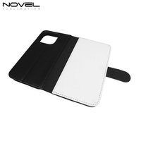 Casing Dompet Ponsel Lipat Magnetik Anti Benturan Sublimasi TPU Kanvas Kulit PU Cetak OEM Kustom dengan Slot Kartu untuk iPhone