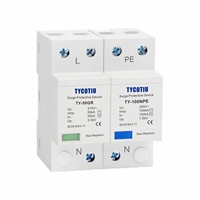 Parafoudre TYCOTIU TY-50GR 4P pour système d'alimentation, protection contre la foudre IP20, parafoudre industriel à étincelle T1 Type 1 Classe B