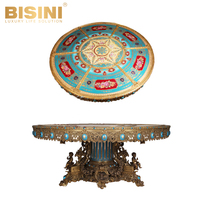 Souhaitable Palais Royal De Style Baroque Français Peint À La Main Louis XIV Noble Figures Chiwen Piédestal Porcelaine Table À Manger Ronde