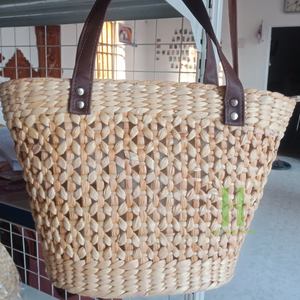 Bolsa de playa de verano vintage, bolsa de cesta beige para ir de compras, viajar, actividades al aire libre, bolso de paja bohemio de HNH Craft Vietnam - Product Image 2