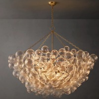 JYLIGHTING Américain Postmoderne Rond Créatif Simple Lumière De Luxe Lustre En Verre Salon Hall Escaliers Chambre Restaurant