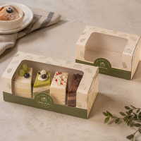 Boîte à dessert pliable en carton alimentaire, emballage de desserts en vrac, fourniture OEM ODM pour les boulangeries et les magasins de détail, approvisionnement en gros