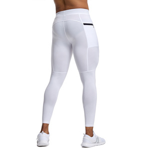 Men's Autumn Winter Fitness Pants Quick-Drying Breathable Windproof Four-Way Stretch Black Skinny Sports Leggings for Training - Product Image 1