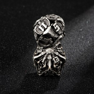 Ensemble de dés polyédriques en métal creux en forme de crâne 3D, 7 pièces, avec pointes, pour jeux de rôle Dungeons & Dragons, Pathfinder, jeux de table - Product Image 4